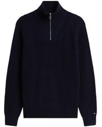 Tommy Hilfiger - Ribbed-Knit Quarter-Zip Sweater - Lyst