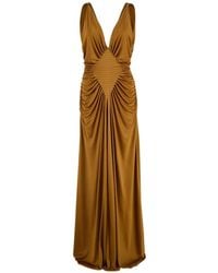 Versace - Vestido de fiesta plisado con cuello en V - Lyst