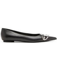 DIESEL - D-Venus Leather Ballerina Shoes - Lyst