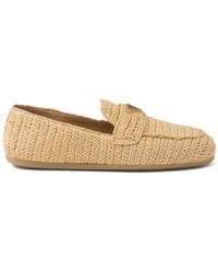 Prada - Woven Loafers - Lyst