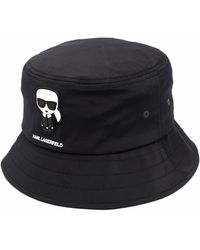 Karl Lagerfeld Sombrero de pescador con parche K/Ikonik - Negro