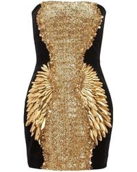 Balmain - Sequin-Embellished Mini Dress - Lyst