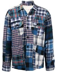 Greg Lauren - Patchwork Shearling-lined Shirt Jacket - Lyst
