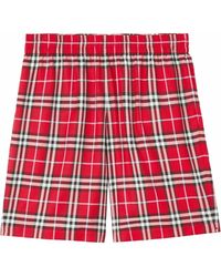 Burberry - Check Print Bradeston Shorts - Lyst