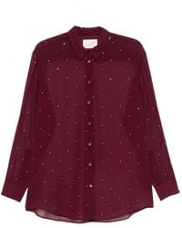 MC2 Saint Barth - Chemise Brigitte À Ornements Strassés Et Effet De Transparence - Lyst