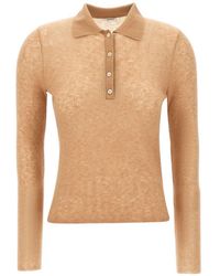 Aspesi - Ribbed-Knit Long-Sleeve Polo Shirt - Lyst