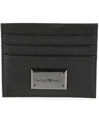 Emporio Armani - Logo-Plaque Pebbled Cardholder - Lyst