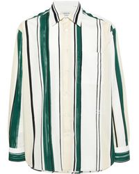 Lanvin - Striped Drop-shoulder Cotton Shirt - Lyst
