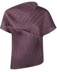 Pleats Please Issey Miyake - Leap Pleated Asymmetric Top - Lyst