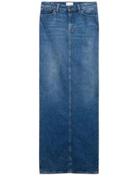 7 For All Mankind - Faded-Effect Front-Slit Maxi Skirt - Lyst