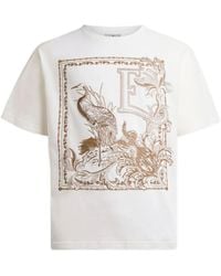 Etro - Katoenen T-Shirt Met Print - Lyst