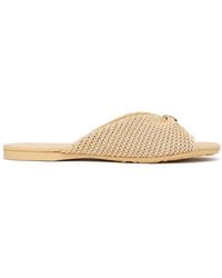 Loewe - Raffia-Effect Flat Sandals - Lyst