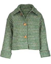 Carolina Herrera - Tweed-Effect Button-Up Jacket - Lyst
