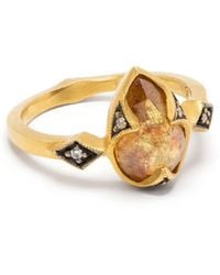 Cathy Waterman 22kt Gold Thorn Prong Diamond Ring - Metallic