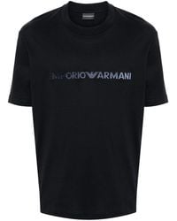 Emporio Armani - Camiseta con logo bordado - Lyst