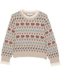 Sea - Floral-Intarsia Crochet-Trim Sweater - Lyst