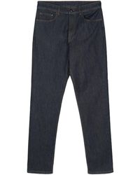 Canali - Halbhohe Jeans mit Logo-Patch - Lyst