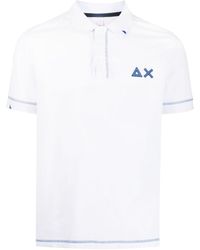 Sun 68 - Embroidered-logo Cotton Polo Shirt - Lyst