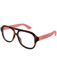 Gucci - Tortoiseshell-Effect Pilot-Frame Glasses - Lyst