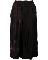 Y's Yohji Yamamoto - Abstract-Print Pleated Midi Skirt - Lyst