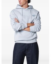 A.P.C. - Rue Madame Logo-Print Hoodie - Lyst