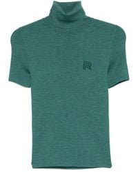 Rochas - Rollkragenoberteil mit Logo-Patch - Lyst