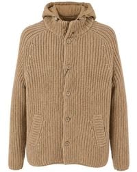 Herno - Ribbed-Knit Hooded Cardigan - Lyst