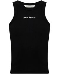 Palm Angels - Logo-Print Ribbed Top - Lyst