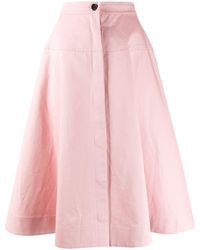 Marni A-Linien-Rock mit hohem Bund - Pink