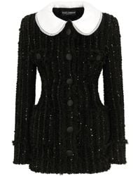 Dolce & Gabbana - Veste en tweed à sequins - Lyst