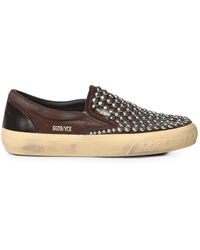 Golden Goose - Vce Stud-Embellished Leather Sneakers - Lyst