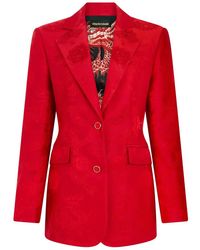 Roberto Cavalli - Dragon-Pattern Button-Fastening Blazer - Lyst
