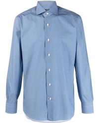 Barba Napoli - Geometric-Pattern Cotton Shirt - Lyst