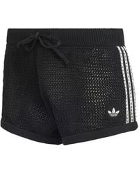 adidas - Stripes Drawstring Shorts - Lyst