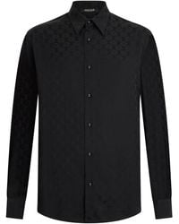 Roberto Cavalli - Monogram-Pattern Long-Sleeve Shirt - Lyst