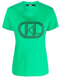 Karl Lagerfeld - T-shirt en coton biologique à logo imprimé - Lyst