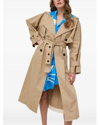 Beatrice B. - Double-Breasted Frayed-Edge Trench Coat - Lyst