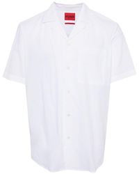 HUGO - Short-sleeved Cotton Shirt - Lyst