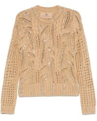 Ermanno Scervino - Sweater Verfraaid Met Kristallen - Lyst