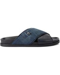 Kurt Geiger - Baron Denim Cross-Band Sandals - Lyst