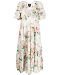 Needle & Thread - Harlequin Floral-print Long-dress - Lyst