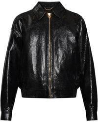 Versace - Zip-Up Leather Jacket - Lyst