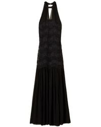 Twinset - Long Macramé Lace And Georgette Dress - Lyst