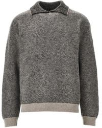 Emporio Armani - Jacquard-Knit Piqué Sweater - Lyst