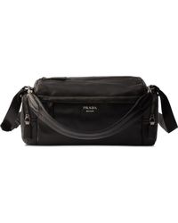 Prada - Distressed Nappa Leather Shoulder Bag - Lyst