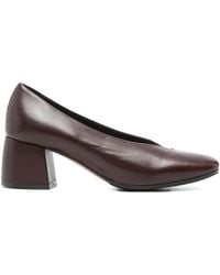 LORENA PAGGI - Block-Heel Leather Pumps - Lyst