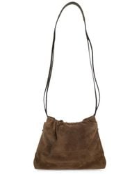 Brunello Cucinelli - Suede Drawstring Shoulder Bag - Lyst