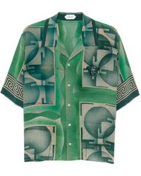 Versace - Greca-Print Medusa-Head Shirt - Lyst