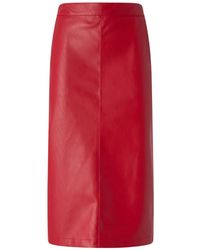Pinko - Rear-Slit Faux-Leather Midi Skirt - Lyst
