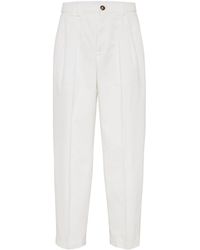 Brunello Cucinelli - Pleat-detail Tapered-leg Trousers - Lyst